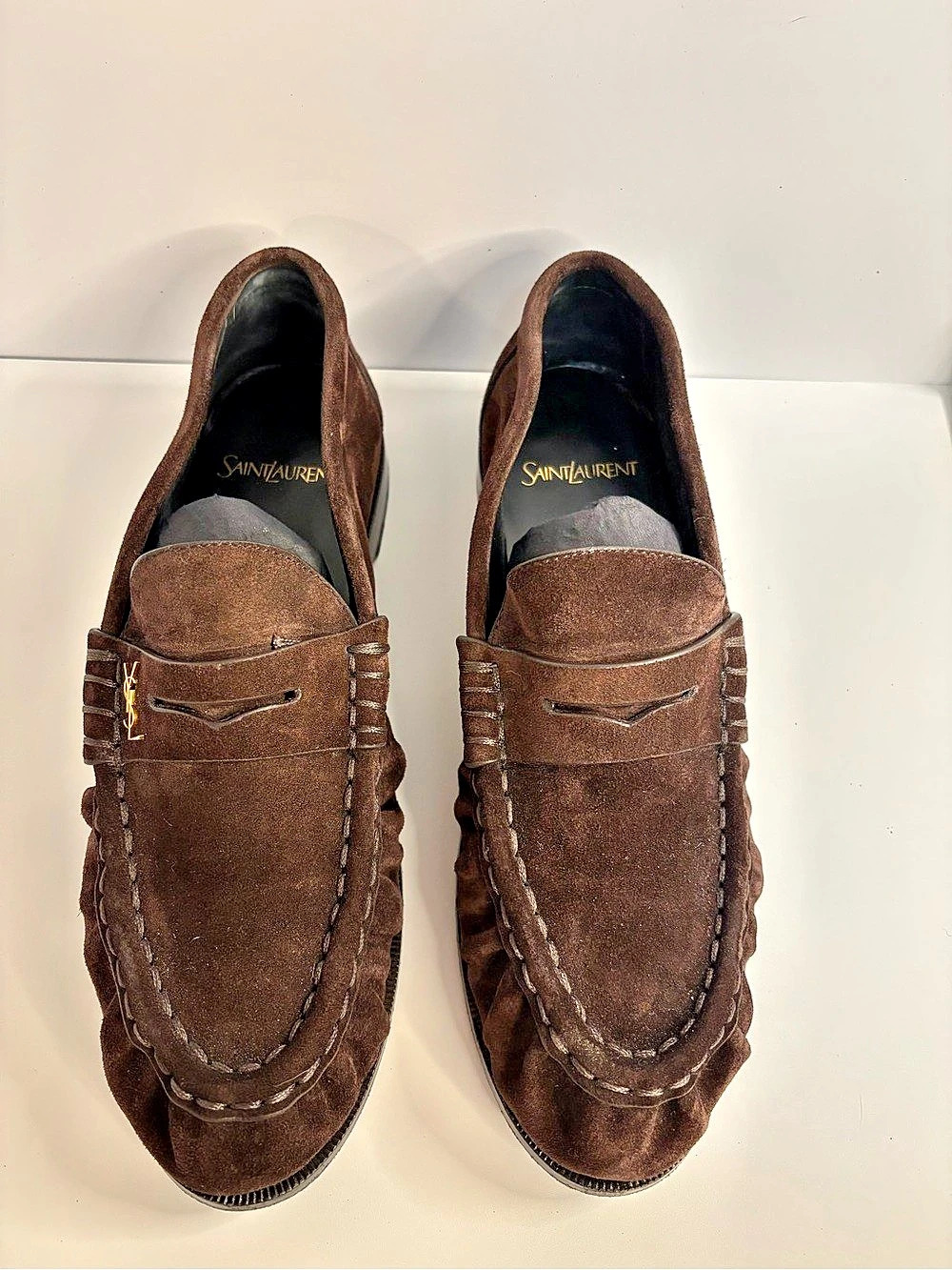 Saint Laurent Brown Suede Loafers US 8